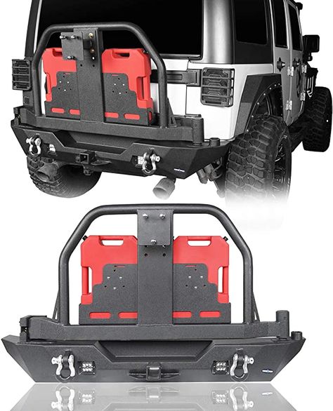 Amazon.com: u-Box Wrangler Rear Bumper w/Spare Tire Carrier & Oil Drum Rack Bar & Hitch Receiver Compatible with Jeep Wrangler JK & JKU Unlimited 2007-2018 : Automotive Jeep Tire Carrier, Jeep Tj Rear Storage Diy, Jeep Wrangler Jl Front Bumper, Jeep Wrangler Rear Bumper, Jeep Bumpers, Jeep Wrangler Light Bar, Jeep Wrangler Unlimited Sahara, 2014 Jeep Wrangler, Rear Bumper Offroad