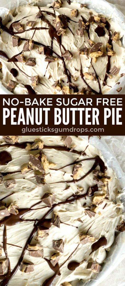 This sugar free peanut butter pie can be easily modified to use your favorite sugar alternative. It's a delicious dessert option for the holidays or any time of year! #sugarfreedesserts #peanutbutterpie Sugar Free Peanut Butter Pie, Sugar Free Pie, Sugar Free Desserts Easy, Low Carb Cupcakes, Sugar Free Peanut Butter, Sugar Free Baking, Sugar Free Recipes Desserts, Sugar Free Treats, Sugar Free Sweets