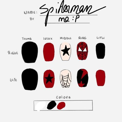 Heartstopper Nails Ideas, Emo Short Nails, Heartstopper Nails, Nail Designs Grunge, Album Cover Nails, Spiderman Nails, Band Nails, Nail Board, Mens Nails