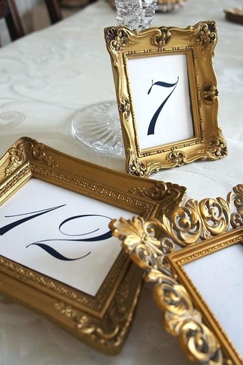 Framed Table Numbers Wedding, Table Number Frames, Vintage Table Numbers, Framed Table Numbers, Gold Table Numbers Wedding, Table Signage, Picture Frame Table, Vintage Wedding Table, Gold Table Numbers