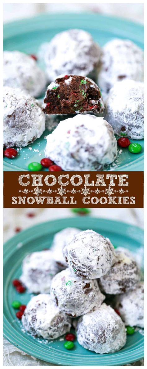 Indulge in the festive delight of Chocolate Snowball Cookies, a perfect holiday party snack. These chocolate desserts are a Christmas essential, adding a snowy charm to your table. Enjoy the rich, decadent taste of these chocolate cookies, encased in a powdered sugar shell for that magical holiday touch. A treat that's as fun to make as it is to devour! A must-try Christmas tradition! Chocolate Snowball Cookies Recipe, Creative Christmas Appetizers, Chocolate Snowball Cookies, Snowball Cookie, Festive Dessert Recipes, Chocolate Snowballs, Easy Vegan Cookies, Christmas Cookie Recipes Holiday, Snowball Cookie Recipe