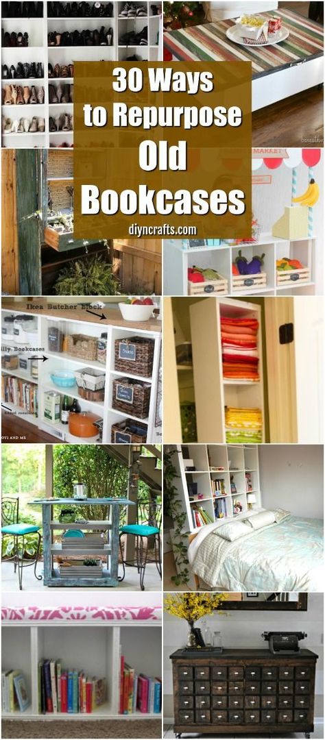 30 Genius Ideas for Repurposing Old Bookcases Into Exciting New Things via @vanessacrafting News Logo, Sport Videos, Old Bookcase, Kitchen Ikea, Entertainment Center Makeover, Entertainment Center Redo, Entertainment Center Shelf, Entertainment Center Kitchen, Entertainment Cabinet