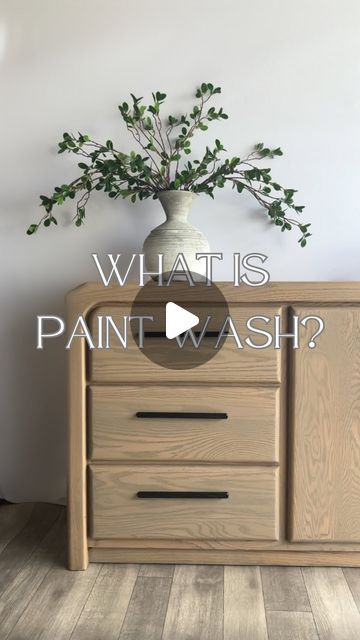 Meesha | Furniture Flips | DIY Home on Instagram: "The process 👇🏾  Paint washing is a great way to update a piece of furniture without painting or staining it. This technique lets you update your pieces while still showcasing the beautiful wood grain.  After removing the finish and sanding the raw wood smooth, mix paint and water (I usually 50/50, but you can change it up depending on how much color you want). Wipe it back, top coat, and you’re done! You can add multiple layers of paint wash and can even layer different colors for extra depth (you can do one layer in a lighter wash then follow up with a darker wash to enhance the grain).  Comment “PAINT” for the paint I used to make this paint wash.  #beforeandafter #furnitureflip #diy #diyfurniture" Paint Washing Wood, Paint Wash Furniture, Mix Paint, Maple Furniture, Paint Wash, 70s Furniture, Furniture Flips, Furniture Update, Dark Furniture