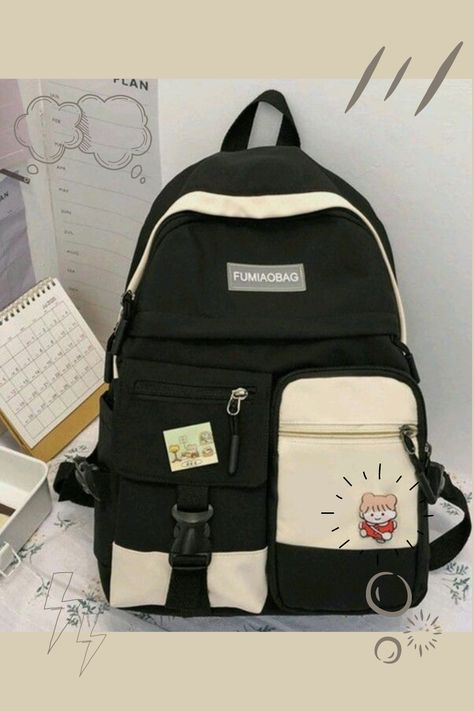 College Bags For Girls, Backpack Kawaii, Cute School Bags, School Bag College, Stylish School Bags, Aesthetic Backpack, Kawaii Backpack, Travel Laptop Backpack, Aesthetic Bags