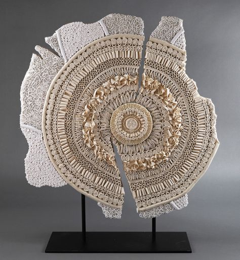 Ellen Schiffman : Gallery : Fragments Ornamental Art, Fabric Sculpture, Contemporary Baskets, Sound Sculpture, Modern Mosaic, Fiber Sculpture, Modern Mosaics, Textile Sculpture, Contemporary Textiles