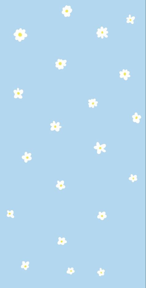 Blue And White Flower Background, Cute Simple Blue Wallpaper, Simple Cute Wallpapers For Iphone, Flower Simple Background, Daisy Blue Wallpaper, Animated Blue Wallpaper, Wallpaper Blue Pastel Cute, Blue Aesthetic Wallpaper Flowers, Aesthetic Blue Iphone Wallpaper