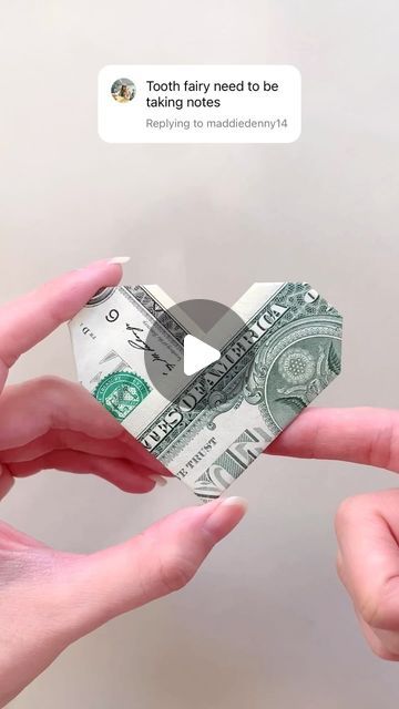 Easy Gifts To Make For Boyfriend, How To Make Easy Origami, How To Make An Origami Heart, How To Make A Money Heart, How To Make Hearts Out Of Money, How Do You Make A Heart Out Of Money, Dollar Folding Ideas, How To Make Heart With Money, How To Make A Heart Out Of A Dollar