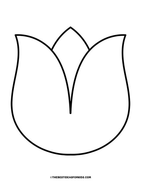 large tulip template Tulip Templates Printable Free, Flower Templates Printable Free Pattern, Free Printable Flower Templates, Tulip Stencil, Tulip Template, Flower Crafts Preschool, Flower Templates Printable Free, Different Crafts, Free Craft Templates