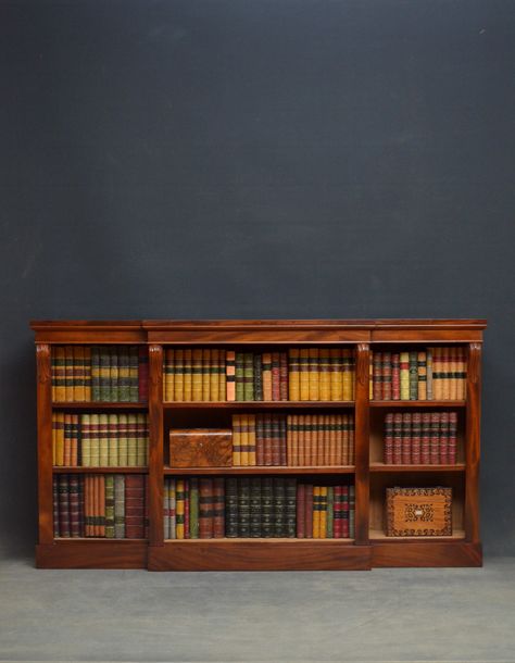 Book Case Decor Ideas Office, Mahogany Bookshelf, Bookshelf Design Ideas, Low Bookshelf, Low Bookshelves, Bookshelf Inspiration, Mahogany Bookcase, Antique Bookcase, Bookcases For Sale