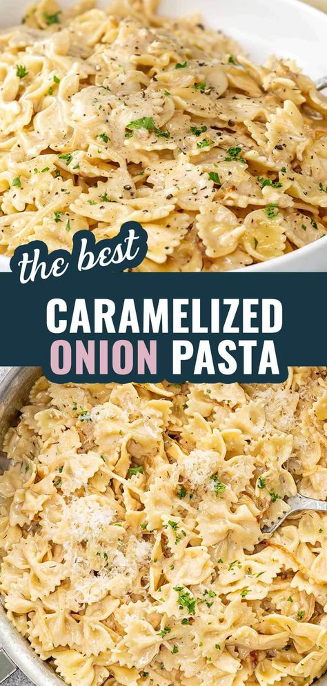 Indulge in this rich and creamy Caramelized Onion Pasta! Perfect for a cozy night in, and so easy to make. 🍝✨ #CaramelizedOnionPasta #ComfortFood #EasyRecipes #PastaLovers #DinnerIdeas #YummyFood Creamy Onion Pasta, Creamy Caramelized Onion Pasta, Onion Pasta Sauce, Caramelized Onion Pasta, Pasta With Onions, Light Pasta Recipes, French Onion Pasta, Vegetable Bake Recipes, Onion Pasta