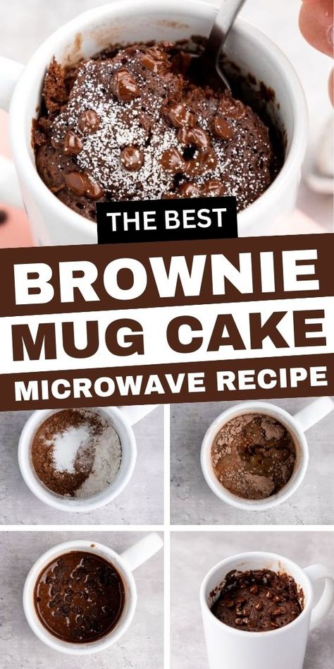 Brownie In A Mug No Egg, Mug Cookie Recipe No Egg, Dessert No Eggs, Easy Microwave Brownie, Mug Cake No Egg, Brownie In A Mug Recipe, Brownie Mug Cake, Brownie Mug, Mug Dessert Recipes