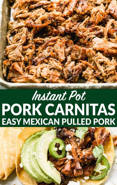 Instapot Video Recipes, Carnitas Instant Pot Recipes, Instant Pot Summer Meals, Instant Pot Carnitas Pork, Pork Tacos Instant Pot, Pork Carnitas Instant Pot, Carnitas Instant Pot, Pulled Pork Instant Pot, Easy Carnitas