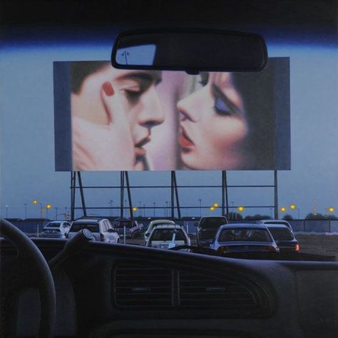 Artist Andrew Valko captures the allure of the drive-in theater and those larger-than-life faces on the silver screen that beckon to us in the dark. His series Arte Jazz, Moody Painting, Septième Art, The Boogeyman, Drive In Theater, Drive In Movie, Wall E, Blue Aesthetic, Metropolis