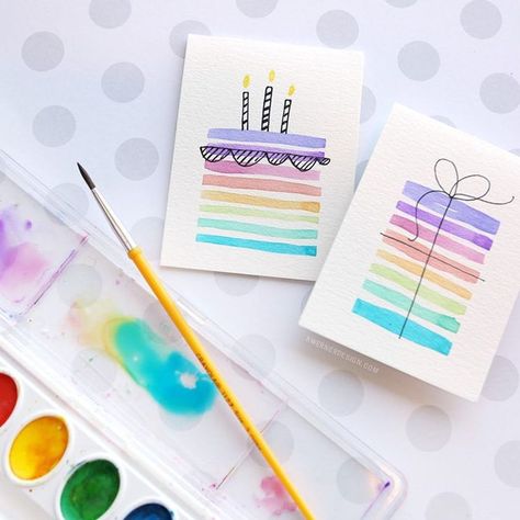 Easy DIY Birthday Card Using Minimal Supplies! Project by Kristina Werner. Easy Diy Birthday Cards, Easy Birthday Cards Diy, Diy Birthday Cards, Kristina Werner, Anniversaire Diy, Birthday Card Drawing, Birthday Card Craft, Easy Birthday, Birthday Diy