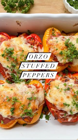 Stuffed Bell Peppers With Italian Sausage And Orzo, Stuffed Bell Peppers With Orzo, Orzo Stuffed Bell Peppers, Creamy Stuffed Peppers, Stuffed Peppers With Orzo, Stuffed Peppers With Couscous, Stuffed Peppers Recipe Vegetarian, Orzo Stuffed Peppers, Italian Sausage Stuffed Peppers