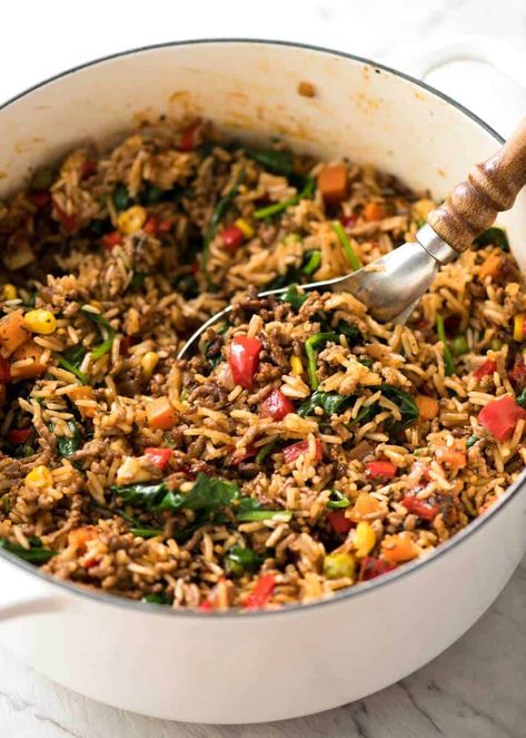 Ground Beef And Rice Recipes, Beef And Rice Recipes, Ground Beef And Rice, White Rice Recipes, Ground Beef Rice, Brown Rice Recipes, Recipetin Eats, Mince Recipes, Dinner With Ground Beef