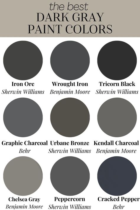 Dark Gray Outdoor House Paint, Dark Gray Blue Paint Colors, Best Dark Paint Colors, Dark Gray Paint, Dark Gray Paint Colors, Dark Blue Paint Color, Best Gray Paint Color, Green Grey Paint, Gray Paint Colors