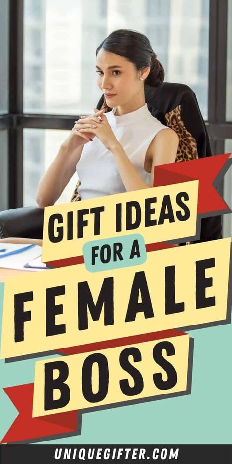 Gift Ideas for a Female Boss | Female Boss Gifts | Boss Gifts | Boss Gift Ideas #GiftIdeasFemaleBoss #FemaleBossGifts #FemaleBoss #BossGifts Christmas Gifts For Your Boss, Present For Boss, Boss Gift Ideas, Boss Female, Best Boss Gifts, List Of Gift Ideas, National Bosses Day, Work Anniversary Gifts, Happy Boss