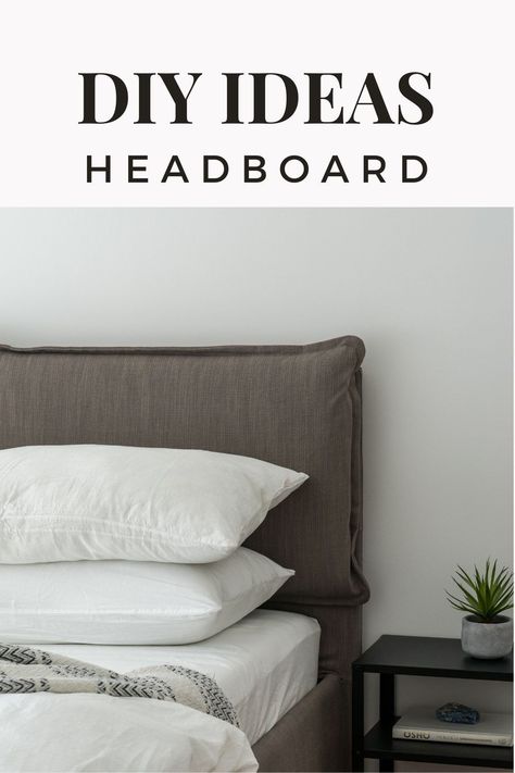 Craft a custom-made headboard using simple materials like wood and thick fabric that you can find at any local fabric store. #headboards #diyheadboardideas #headboardideas #pallets #bedroomdecor Flooring Headboard Diy, Adding Fabric To Wood Headboard, Diy Headboard Cover Ideas, Thuma Bed Headboard Hack, Simple Headboards For Beds, Peel And Stick Headboard Ideas, Faux Headboard Diy, Temporary Headboard, Diy Headboards Ideas