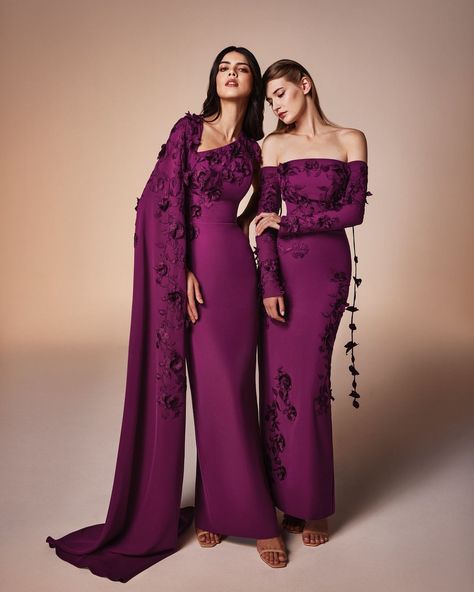 Fancy Evening Dresses, Quinceanera Dresses Black, Cape Dresses, Quinceanera Dresses Red, Arabic Wedding, Yellow Evening Dresses, Lara Dutta, Purple Gown, Grey Evening Dresses