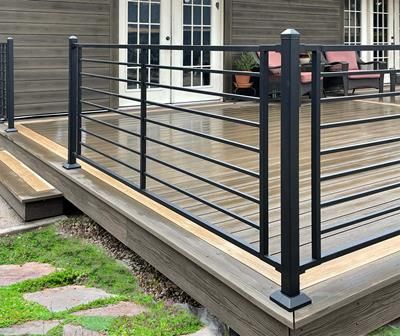 Fence, Railing & Deck Ideas | Outdoor Living Space Gallery Railing Deck Ideas, Steel Deck Framing, Deck Railing Diy, Fence Railing, Deck Railing Ideas, Deck Framing, Lake House Interior, Railing Ideas, Custom Gates