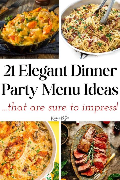 These elegant dinner party menu ideas are perfect for any special occasion! These delicious dishes, sides, and desserts will impress anyone! #dinnerparties #party #dinner Event Snacks, Dinner Party Menu, Elegant Dinner Party, Impressive Recipes, Sporting Event, Party Dinner, Elegant Dinner, Party Menu, Delicious Dishes