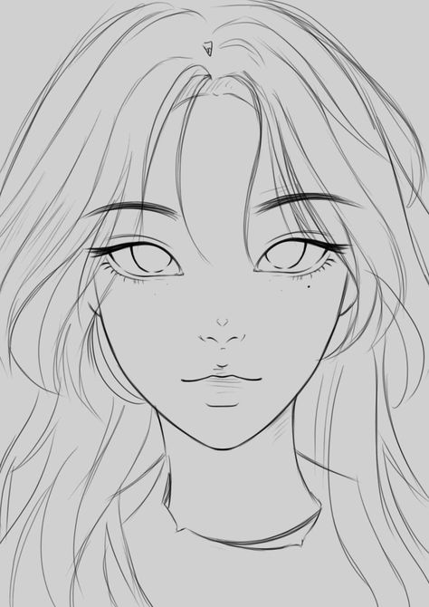 Anime Face Drawing, Manga Coloring Book, Girl Face Drawing, Female Face Drawing, Pencil Sketch Images, Face Sketch, Easy Doodles Drawings, Easy Drawings Sketches, Anime Drawing