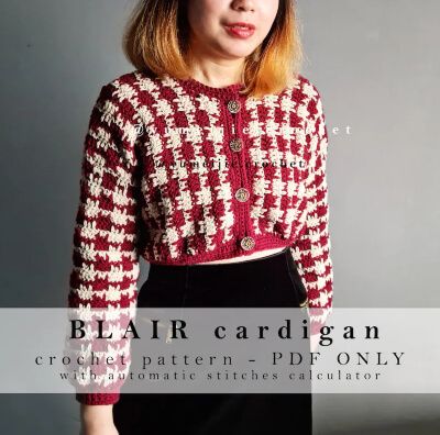 How To Crochet Houndstooth Pattern with 20 Patterns To Try Houndstooth Crochet, Crochet Shirt Pattern, Pattern Crochet Sweater, Sweater Pattern Crochet, Tweed Shirt, Boho Crochet Patterns, Crochet Jacket Pattern, Round Neck Cardigan, Houndstooth Sweater