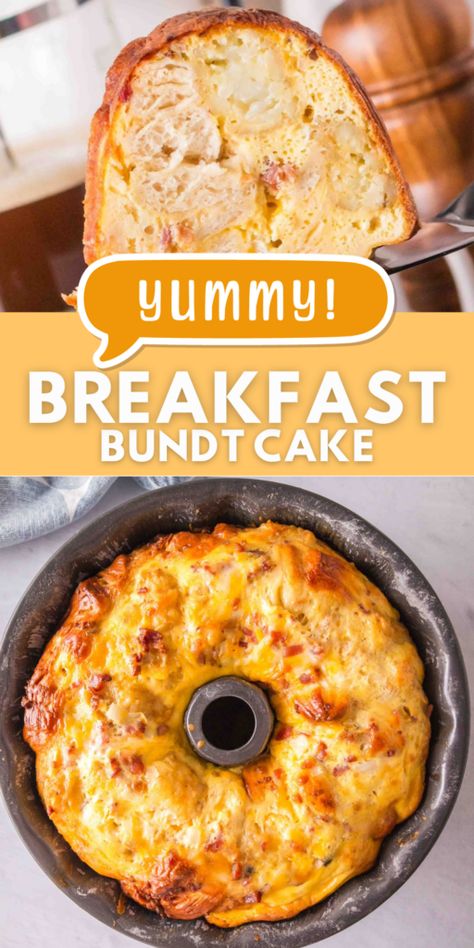 Bundt Cake Breakfast Casserole, Bundt Breakfast Casserole, Bacon Tater Tots, Breakfast Entrees, Breakfast Bundt, Breakfast Bundt Cake, Bundt Pan Recipes, Bundt Cake Recipe, Bundt Cake Pan