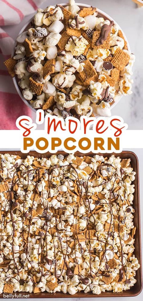 Take movie night up a notch with this easy and delicious S’mores Popcorn. The kids will have fun making it and even more fun eating it! S’mores Popcorn, Desert Popcorn, Fall Popcorn Mix Recipes, Movie Night Snacks For Adults, Fall Popcorn Mix, Fun Popcorn Recipes, Movie Night Treats, Halloween Popcorn Mix, Popcorn Mix Recipes