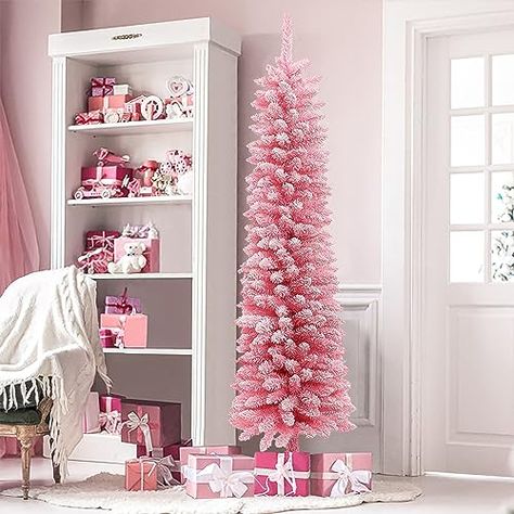 Anita singyah's Amazon Page Christmas Tree 6ft, Pink Xmas Tree, Christmas Tree Pink, Fake Christmas Trees, Spruce Christmas Tree, Slim Christmas Tree, Fir Christmas Tree, Pink Xmas, Pencil Christmas Tree