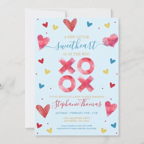 Valentines Baby Shower Ideas, Valentines Gender Reveal, Valentine Baby Shower Invitations, Valentine Party Invitations, Valentines Birthday Party, Valentine Invitations, Valentines Baby, Valentines Baby Shower, Red Valentine