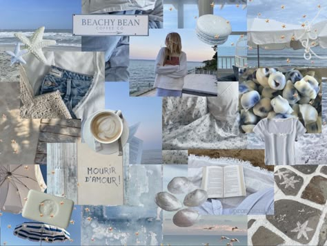 Desktop Collage Aesthetic, Coastal Grandmother Wallpaper, Grandmother Wallpaper, Wallpaper Laptop Blue, Blue Coastal Granddaughter, Ipad Wallpaper Desktop, Coastal Granddaughter Wallpaper, Coastal Summer Aesthetic, Desktop Collage