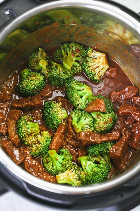 Ninja Foodi Beef And Broccoli, Instapot Beef And Broccoli Easy, Beef And Broccoli Instant Pot, Instant Pot Beef And Broccoli, Broccoli Cooked, Chinese Beef And Broccoli, Beef And Broccoli Recipe, Steak And Broccoli, Easy Beef And Broccoli