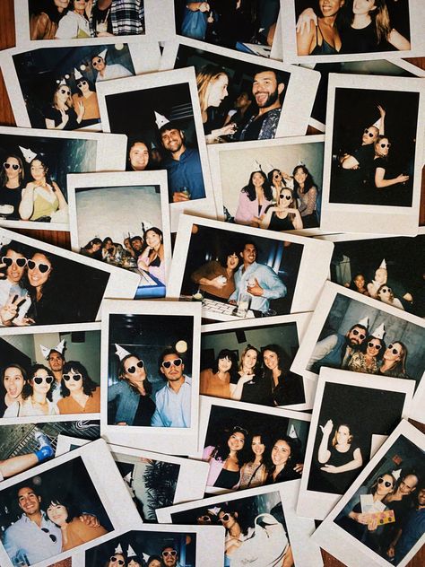 Polaroids of pals from a birthday party Polaroid Theme Party, Polaroid Party Aesthetic, Party Polaroids Aesthetic, Polaroid Wall Party, Polaroid Party Station, Polaroid Pictures Party, Podcast Brainstorming, Polaroid Pictures Birthday, Birthday Polaroid Pictures