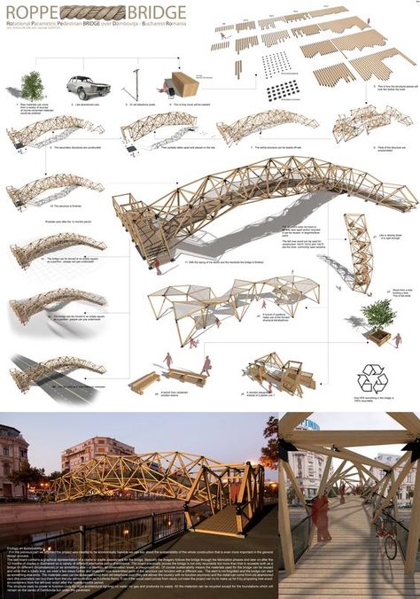 Bridges Architecture, Bridge Structure, Bamboo Structure, Bamboo Architecture, Conceptual Architecture, Parametric Architecture, Wood Architecture, Architecture Concept Drawings, Parametric Design