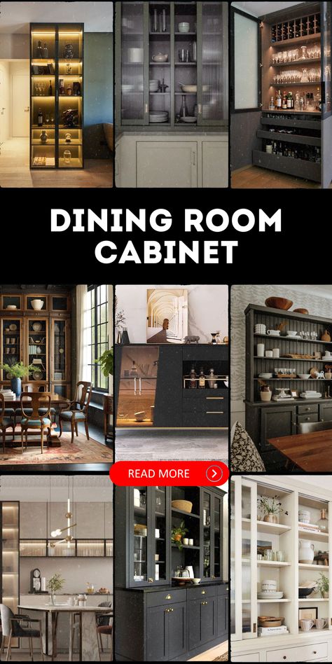 Chic Dining Room Cabinet Styles for Modern Home Decor Dining Rooms With China Cabinets, Dining Room With China Cabinet, Built In Cabinets In Dining Room, Dining Room Cabinet Decor, Built In Buffet Dining Room, Dining Room Built In Cabinets, Dining Room Storage Cabinet, Dining Room Built In, Built In Buffet