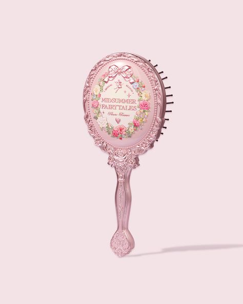 Midsummer Fairytales Collection Pretty Hair Brush, Hair Brush Aesthetic, Cute Hair Brush, Coquette Wishlist, Whimsical Flower, Flower Knows, Powder Contour, Paddle Brush, Lip Lacquer