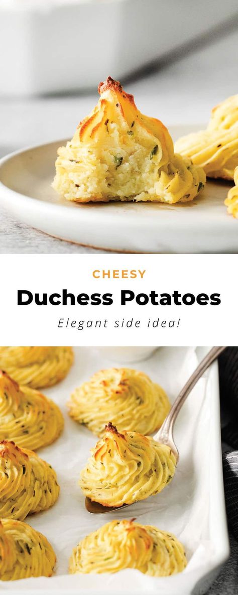 Duchess Potatoes, Potato Appetizers, Coquille St Jacques, Whipped Potatoes, Pizza Roll, Steak Side Dishes, Fancy Dinner Recipes, Fancy Dishes, Potato Side Dishes