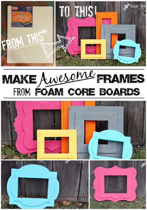 DIY Foam Frames of Awesomeness Diy Fotokabine, Diy Photo Frames, Diy Photo Booth, Diy Picture Frames, Photo Booth Frame, Bee Crafts, Diy Picture, Crafty Craft, Foam Core