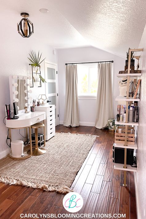 Home Office And Getting Ready Room, Office / Vanity Room, Cozy Vanity Room, Makeup Getting Ready Room, Closet Getting Ready Room, Small Get Ready Room, Spare Bedroom Vanity Room, Spare Bedroom Get Ready Room, Bathroom Get Ready Area