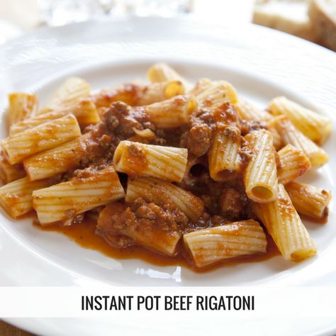 Instant Pot Beef Rigatoni Instant Pot Rigatoni, Rigatoni With Meat Sauce, Beef Rigatoni, Rigatoni Recipe, Rigatoni Recipes, Steak Fajita Recipe, Potted Beef, Dinner Meal Prep, Fajita Recipe