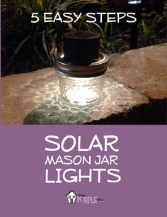 DIY solar mason jar lights in 5 easy steps - made from cheap 97cent path lights from Walmart Easy Mason Jar Crafts Diy, Mason Jar Hanging, Hanging Mason Jar Lights, Unique Backyard, Jar Hanging, Mason Jar Solar Lights, Diy Mason Jar Lights, Solar Light Crafts, Solar Lights Diy