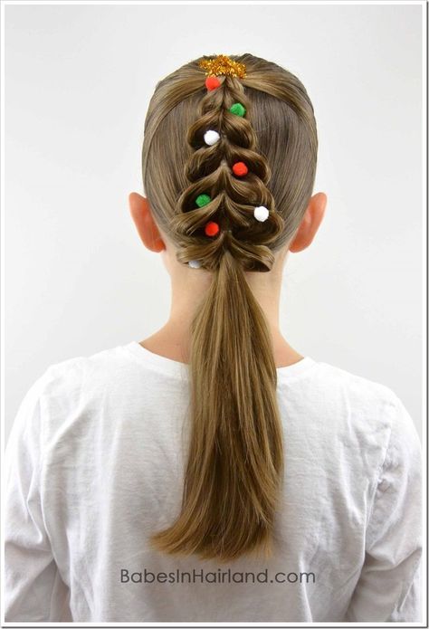 Christmas Hairstyles for Little Girls.  #hair #hairstyles #haircut  #hairstylesforshorthair  #hairstylesforcurlyhair  #hairstylesforthinhair  #girlshair #girlshairstyles  #hairstylesforgirls Hairstyles For Christmas, Christmas Tree Hair, Christmas Party Hairstyles, Tree Braids, Christmas Dance, Men Hairstyles, Christmas Hairstyles, Holiday Hairstyles, Crazy Hair Days