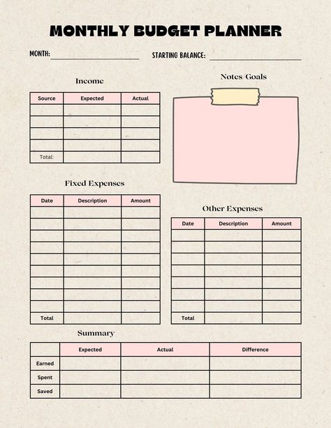 Digital Monthly Budget Tracker Template stylishplanner #plannerlayouts #plannerdividersprintablefree. Expenses Tracker Template, Financial Planning Templates, Monthly Expenses Template, Tablet Notes, Monthly Financial Planner, Budget Tracker Template, Budget Layout, Business Planner Printables, Fixed Expenses