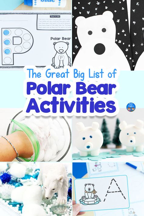 Bear Activities For Kids, Polar Bears Kindergarten, Polar Bear Activities, Polar Bears Preschool, Polar Animals Preschool, Winter Animals Preschool, Polar Activities, Arctic Animals Activities, Polar Bears Activities