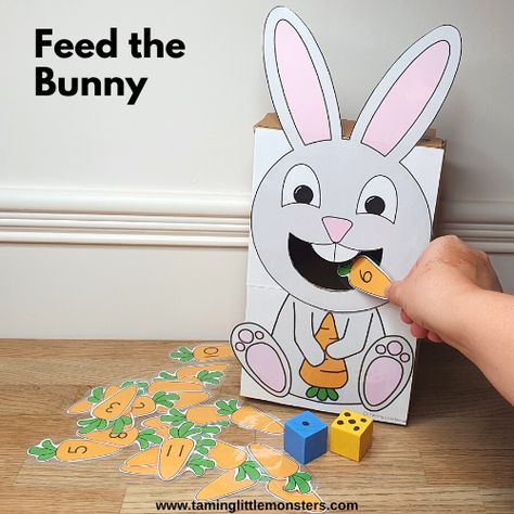 Feeding Bunny Activity, Feed The Bunny Free Printable, Feed Me Activity, Feed The Bunny Printable, Easter Bunny Games, Bunnies And Chicks Preschool Activities, Bunny Activities For Toddlers, Feed The Bunny Activity, Bunny Activities For Preschool