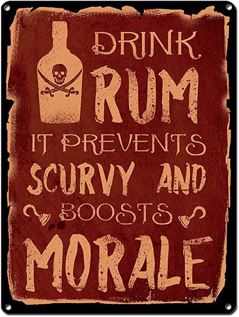 Pirate Wall Decor, Drink Rum, Pirate Quotes, Barnwood Wall Art, Beer Quotes Funny, Reclaimed Wood Wall Decor, Distressed Wood Wall, Wall Decor For Men, Brewery Bar