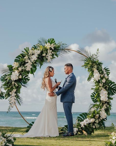 Beach Wedding Arches Flowers, Round Beach Wedding Arch, Flower Arch Beach Wedding, Beach Wedding Arches Ideas, Mexico Beach Wedding Flowers, Tropical Circle Arch, Wedding Arch Ideas Beach, Wedding Beach Arch, Beach Alter Ideas