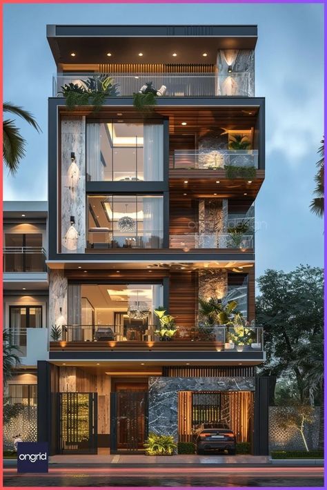 30 Feet Front Elevation Designs for Stunning Indian Homes – Ongrid Design Front Elevation Of Home, Home Exterior Elevation Ideas, Tile Design For Front Elevation, Front Elevations Of Homes, Home Exterior Elevation, G Plus 3 Building Elevation, Modern Elevations Architecture, G+2 Elevation Design Indian Modern, Apartment Designs Exterior